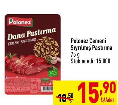 Polonez Çemeni Sıyrılmış Pastırma 75 g image