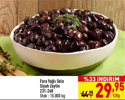 Fora Yağlı Sele Siyah Zeytin 231-260 Kg image