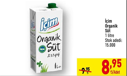 İçim Organik Süt 1 litre image