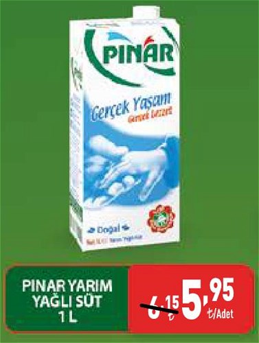 Pınar Yarım Yağlı Süt  1 L image