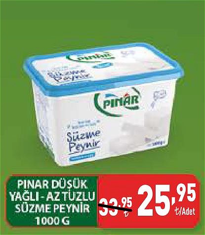 Pınar Düşük Yağlı-Az Tuzlu Süzme Peynir 1000 G image