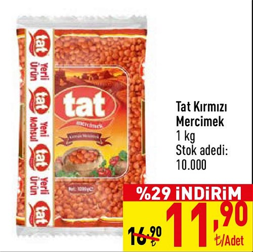 Tat Kırmızı Mercimek 1 kg image