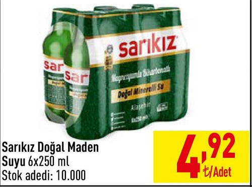 Sarıkız Doğal Maden Suyu 6x250 ml image