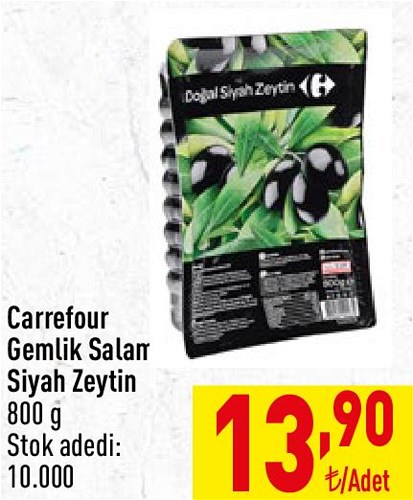 Carrefour Gemlik Salan Siyah Zeytin 800 g image