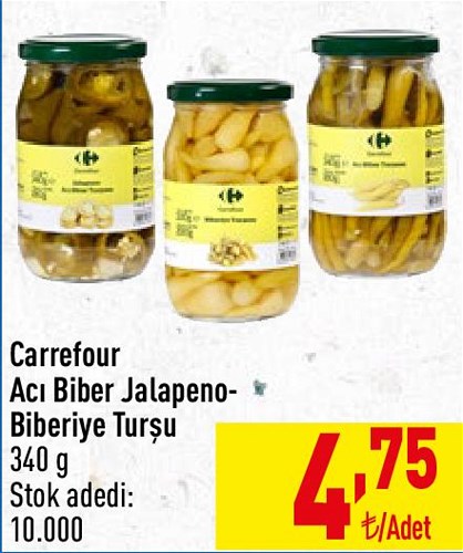 Carrefour Acı Biber Jalapeno-Biberiye Turşu 340 g image