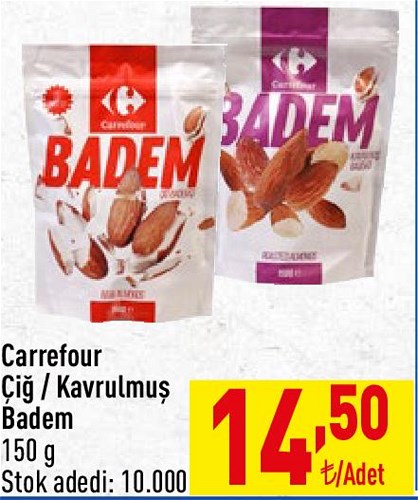 Carrefour Çiğ / Kavrulmuş Badem 150 g image