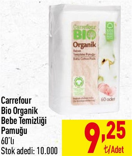 Carrefour Bio Organik Bebe Temizliği Pamuğu 60'lı image