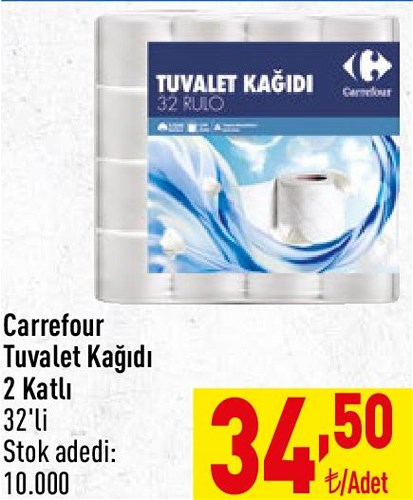 Carrefour Tuvalet Kağıdı 2 Katlı 32'li image