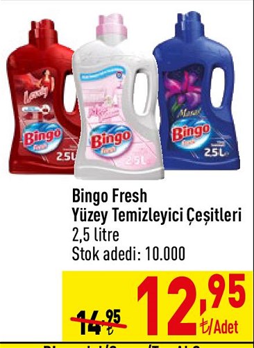 Bingo Fresh Yüzey Temizleyici Çeşitleri 2,5 l image