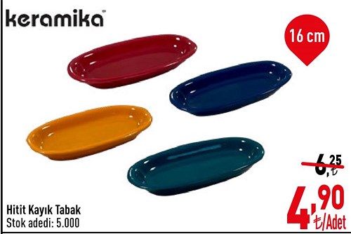 Keramika Hitit Kayık Tabak 16 cm image