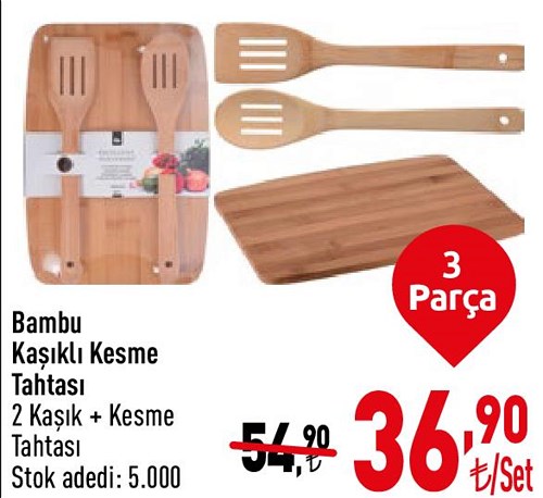 Bambu Kaşıklık Kesme Tahtası 3 Parça image