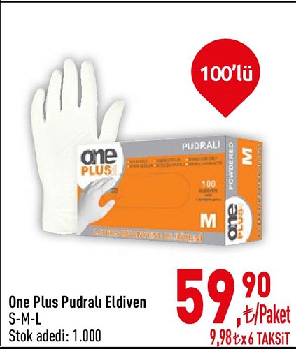 One Plus Pudralı Eldiven 100'lü image