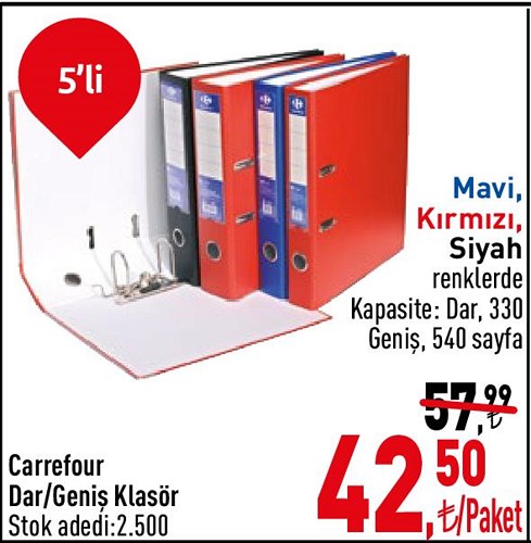 Carrefour Dar/Geniş Klasör 5'li image