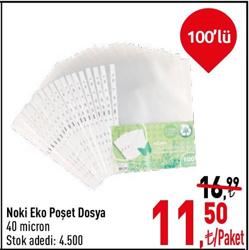 Noki Eko Poşet Dosya 40 micron 100'lü image