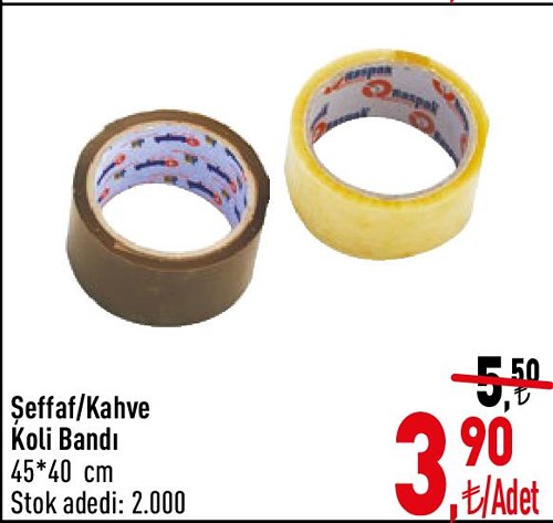 Şeffaf/Kahve Koli Bandı 45+40 cm image