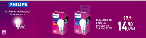 Philips LedBulb 6-40W E27 Beyaz/Sarı Işık image