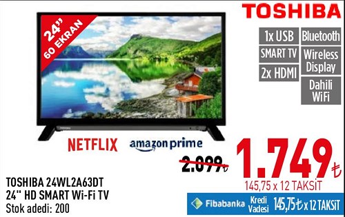 Toshiba 24WL2A63DT 24" HD Smart Wifi Tv image