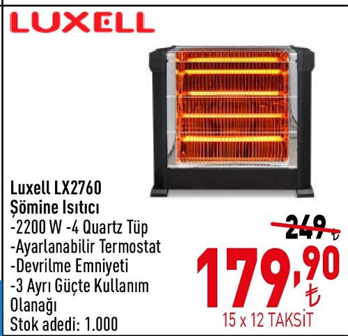 Luxell LX2760 Şömine Isıtıcı 2200 W image