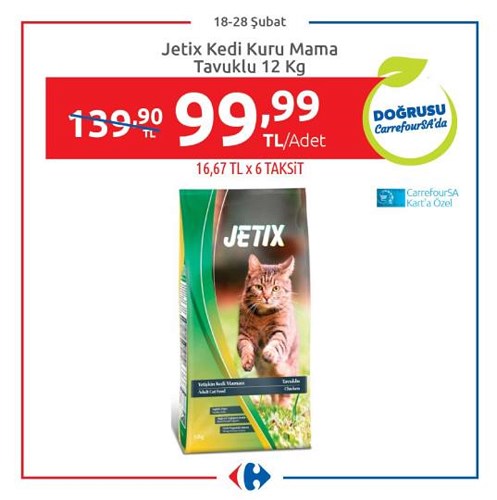 Jetix Kedi Kuru Mama Tavuklu 12 Kg Indirimde Market