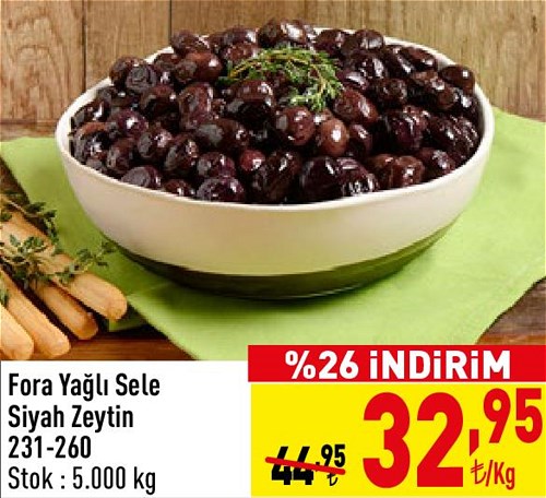 Fora Yağlı Sele Siyah Zeytin (231-260) Kg image