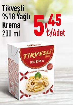 Tikveşli %18 Yağlı Krema 200 ml image