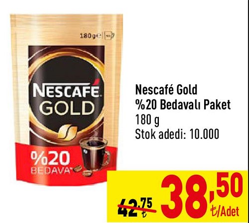 Nescafe Gold %20 Bedavalı Paket 180 g image