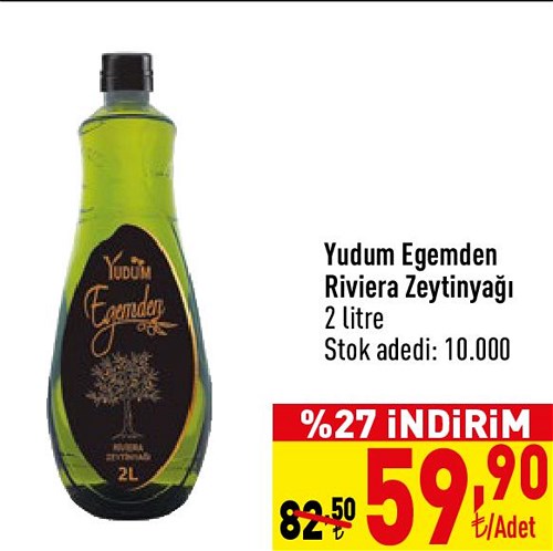 Yudum Egemden Riviera Zeytinyağı 2 litre image