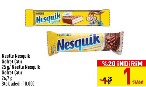 Nestle Nesquik Gofret Çıtır 25 g/26,7 g image