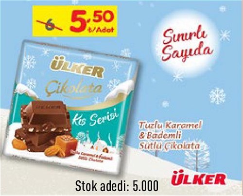 Ülker Tuzlu Karamel & Bademli Sütlü Çikolata image