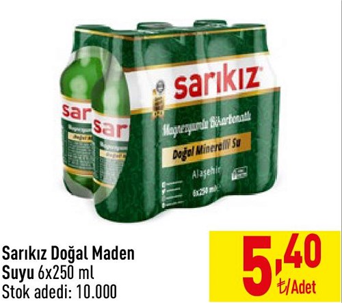 Sarıkız Doğal Maden Suyu 6x250 ml image