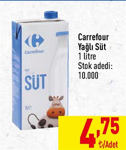 Carrefour Yağlı Süt 1 litre image