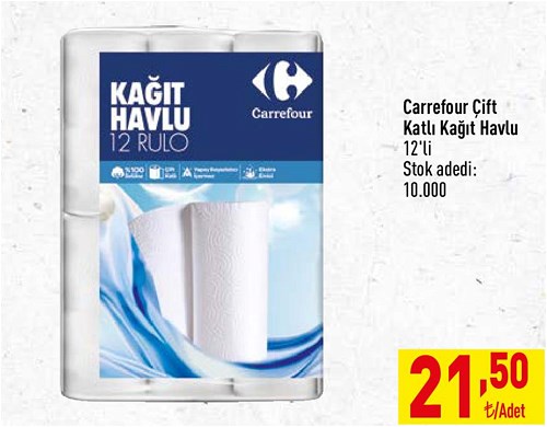 Carrefour Çift Katlı Kağıt Havlu 12'li image