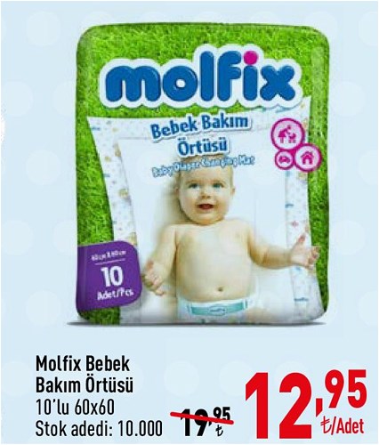 Molfix Bebek Bakım Örtüsü 10'lu 60x60 image