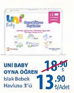 Uni Baby Oyna Öğren Islak Bebek Havlusu 3'lü image