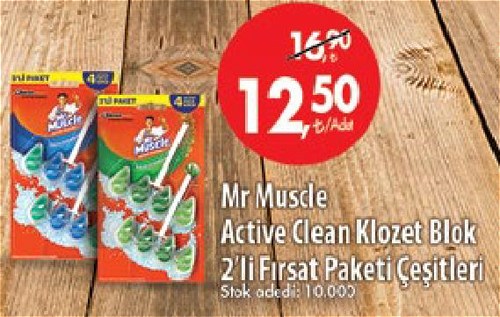 Mr Muscle Active Clean Klozet Blok 2'li Fırsat Paketi Çeşitleri image