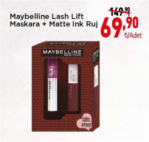 Maybelline Lash Lift Maskara+Matte Ink Ruj image