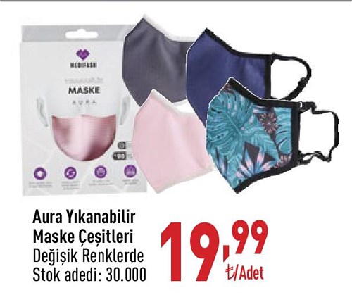 Aura Yıkanabilir Maske Çeşitleri/Adet image