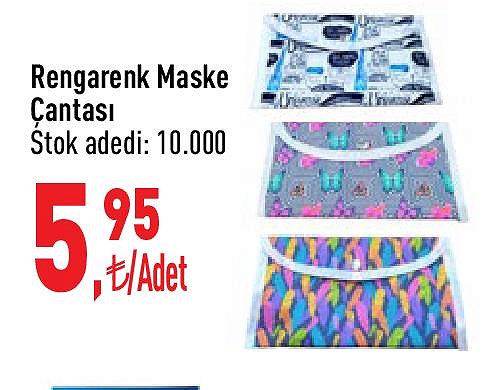 Rengarenk Maske Çantası image