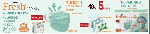 FreshMask Yumuşak Elastik Kulaklıklı Cerrahi Maske image