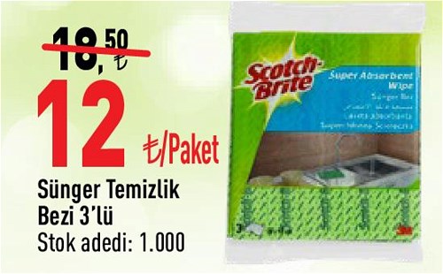 Scotch Brite Sünger Temizlik Bezi 3'lü image