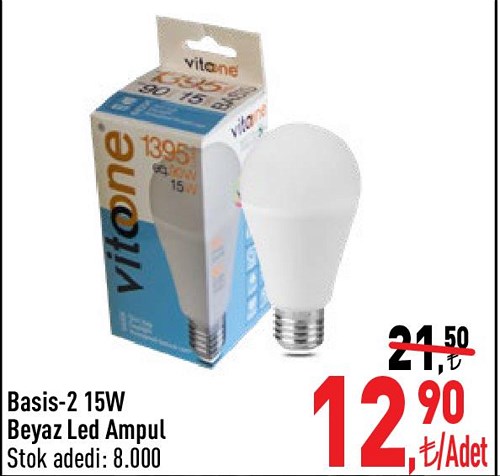 Basis 2-15 W Beyaz Led Ampul image