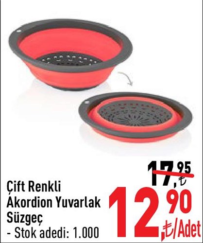 Çift Renkli Akordion Yuvarlak Süzgeç image