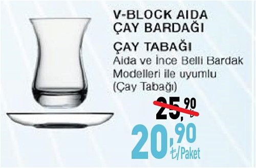 Paşabahçe V-Block Aida Çay Tabağı 160 cc 6'lı image