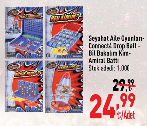 Seyahat Aile Oyunları Connect 14 Drop Ball/Bil Bakalım Kim/Amiral Battı image