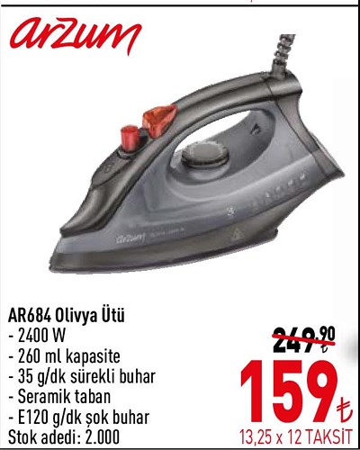 Arzum AR684 Olivya Ütü 2400 W image