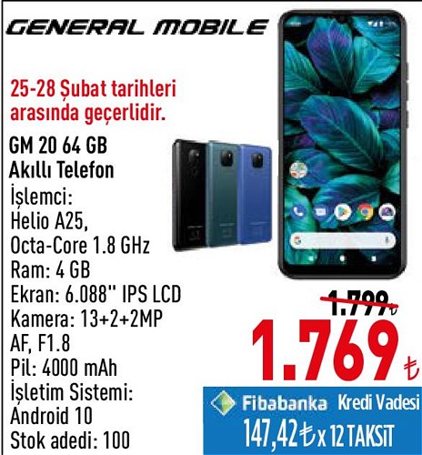 General Mobile GM 20 64 GB Akıllı Telefon image