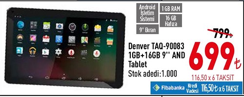 Denver TAQ-90083 1 GB+16 GB 9" And Tablet image