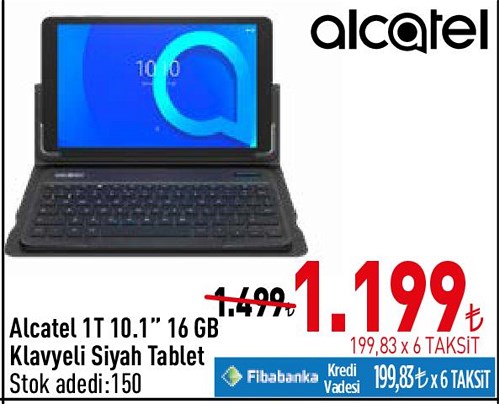 Alcatel 1T 10.1" 16 GB Klavyeli Siyah Tablet image
