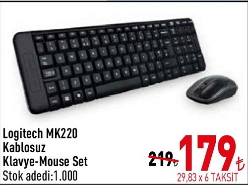 Logitech MK220 Kablosuz Klavye-Mouse Set image