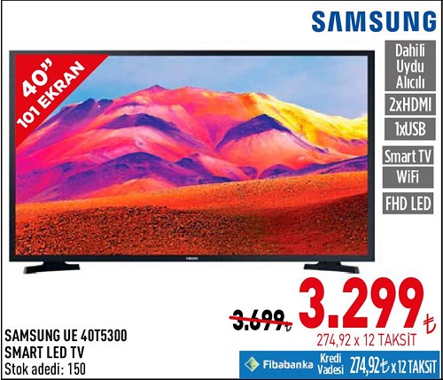 Samsung UE 40T5300 40" 101 Ekran Smart Led Tv image